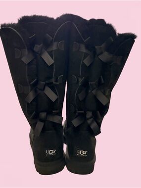 Black tall UGG Bailey Bow boots - Size 10